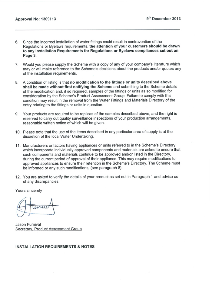 Archived ANPRO WRAS stainless steel press fittings approval page 4